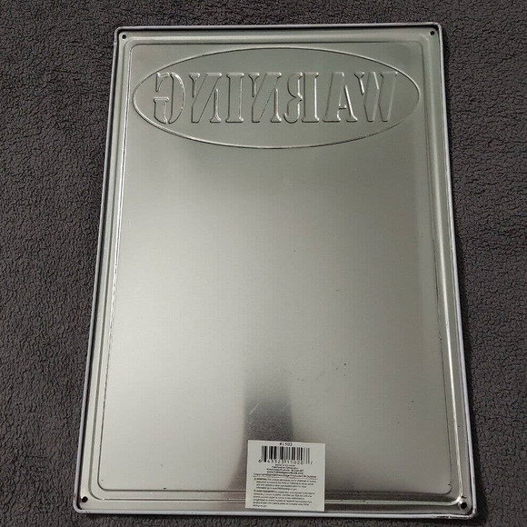 Rivers Edge Products Tin Sign, 17" x 12" Metal Wall Art, Warning: Nothing Here - Picture 6 of 6